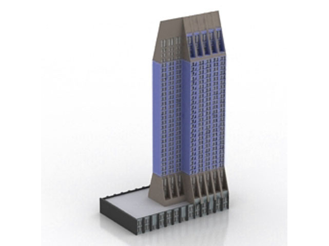 Free Purple architectural 3D model For Architecture 3Ds Max Model Download
